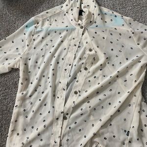 vans cream colored see through cover up